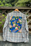 Enyoce Plaid Blue Aloha Button Up