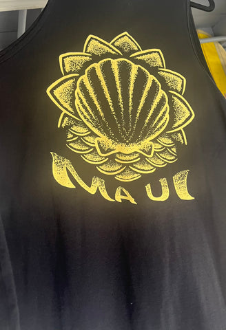 Black with Gold Maui Shell Tank
